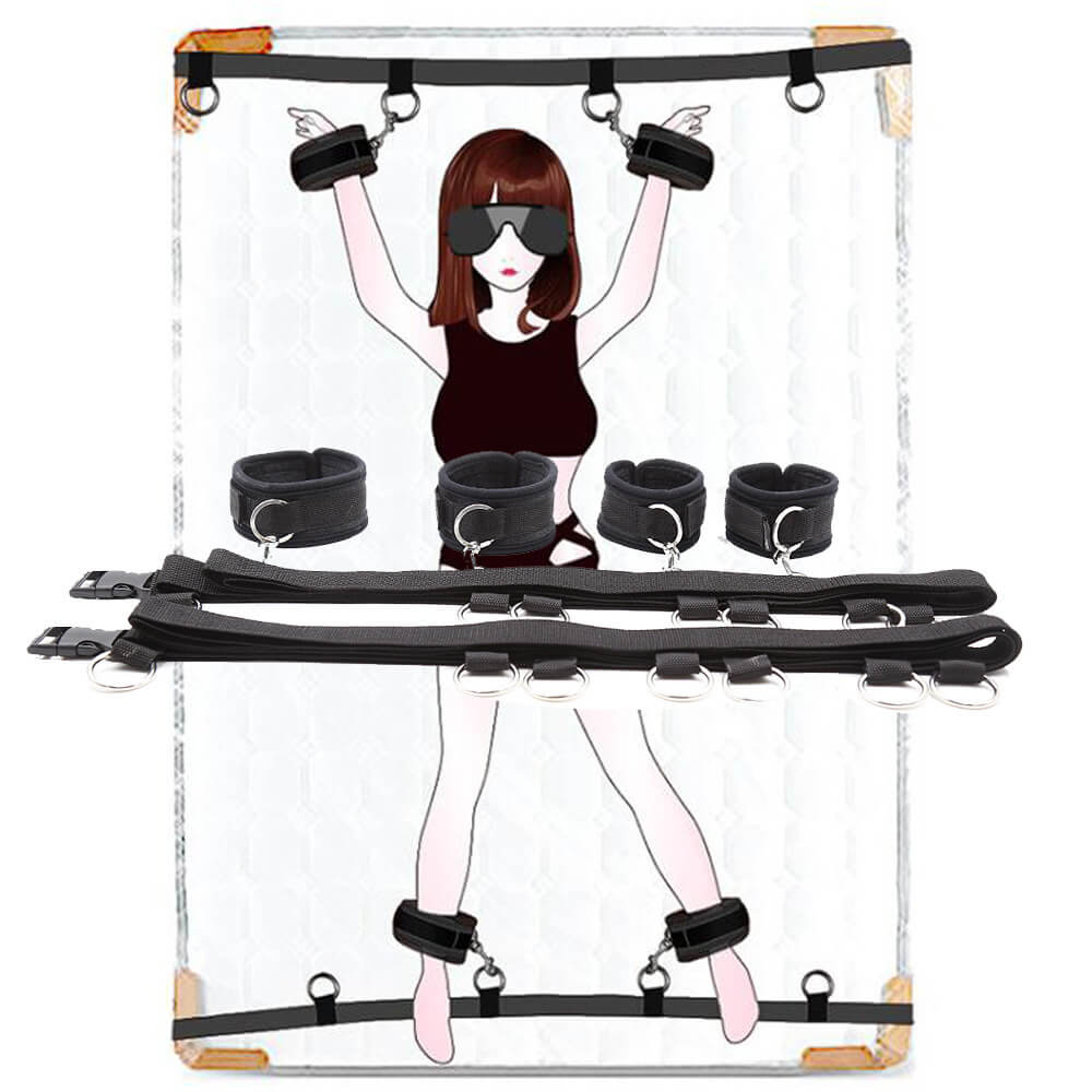 Bộ BDSM Trói Tay Chân Vào Giường Nệm